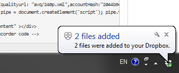 Drobox Notification in Windows