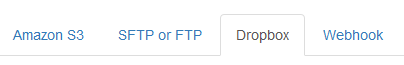 Dropbox tab in the Pipe account area