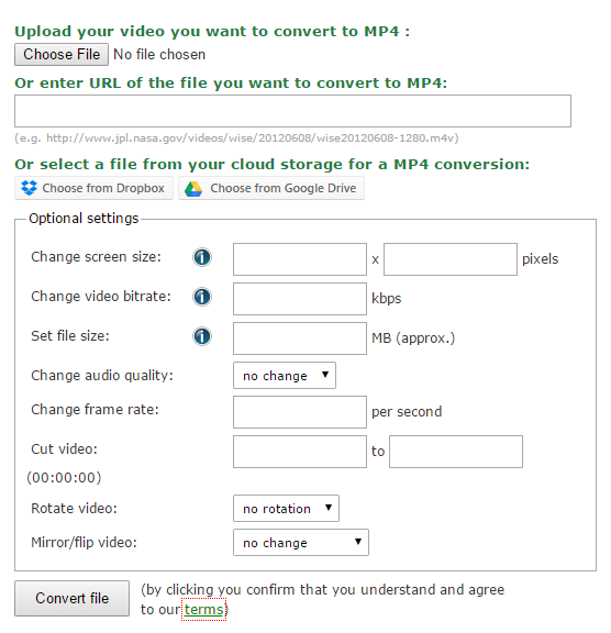 online video converter to mp4 to webm