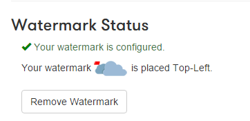 Watermark status is now shown in the Pipe account area