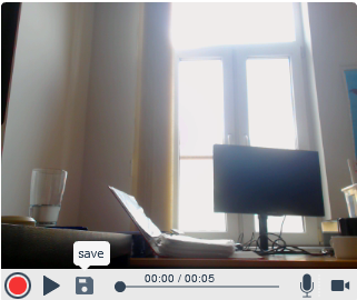 Save recording button in the desktop recording client