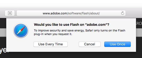 run flash on safari