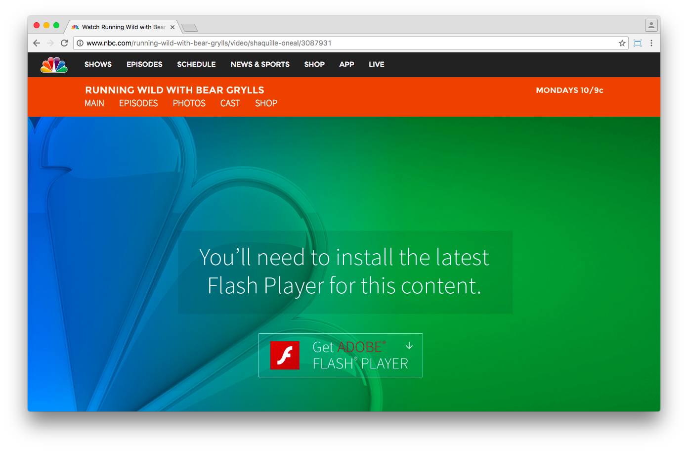 NBC is very adamant about needing Flash Player for their video content