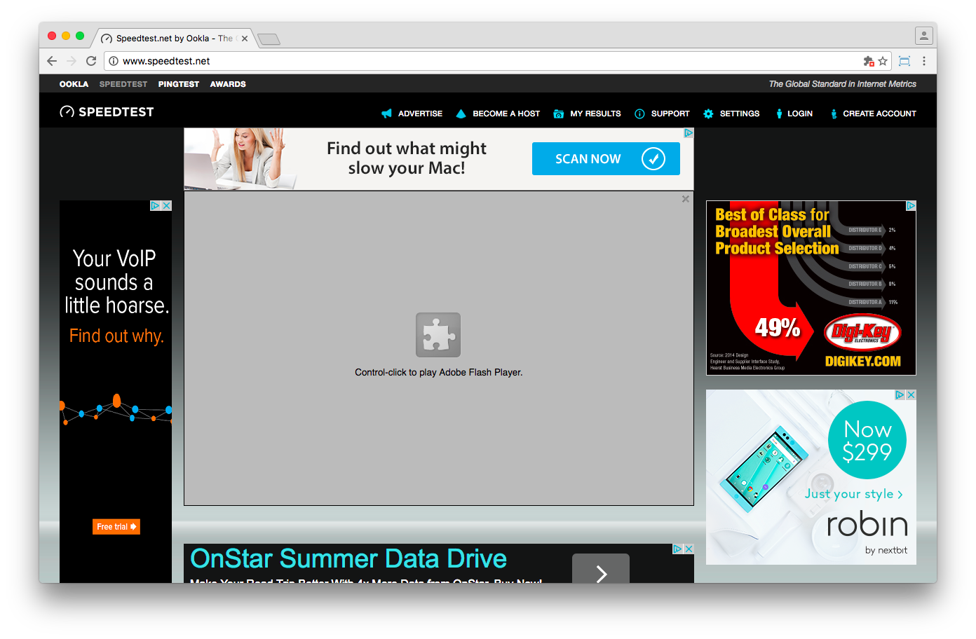 Ookla used Flash for a long time to measure one's Internet speed