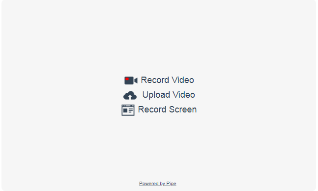 The Pipe HTML5 desktop recorder with screen recording turned on