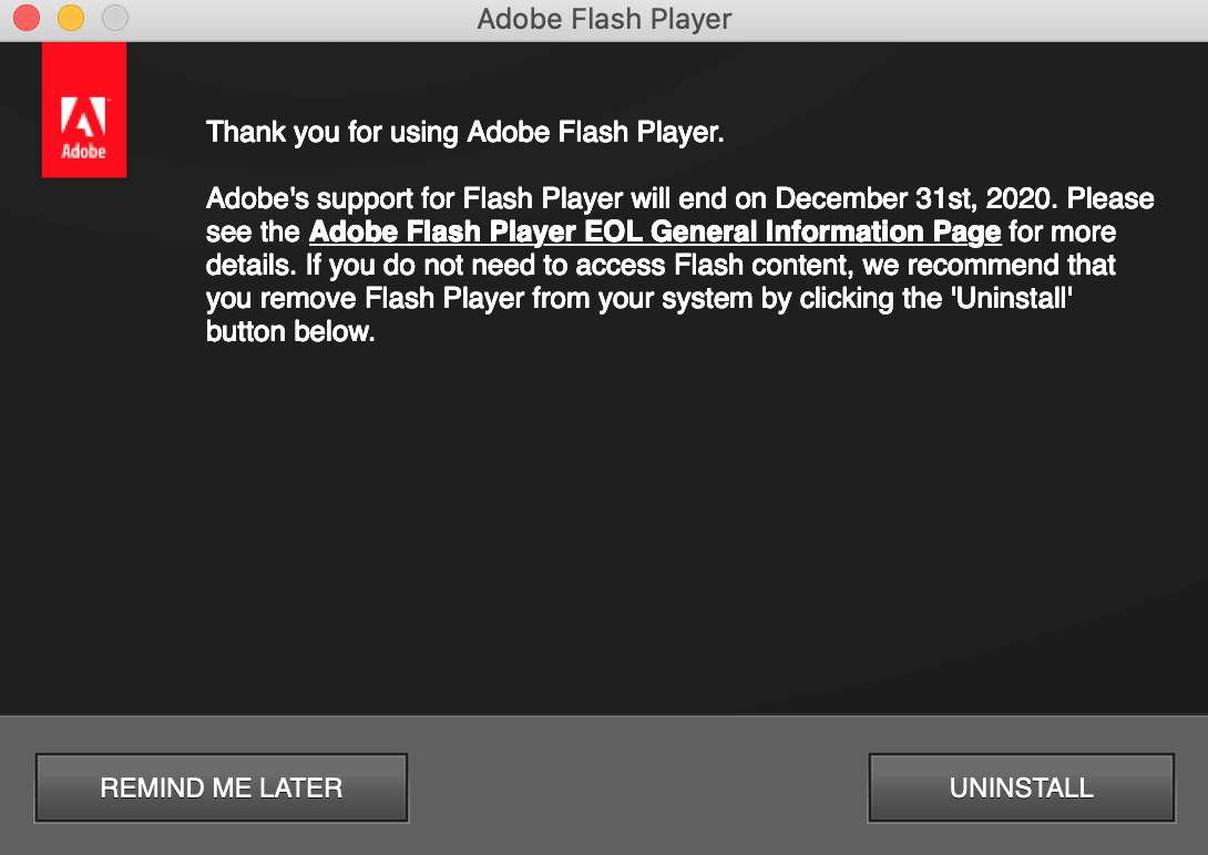 uninstall adobe flash player for chrome