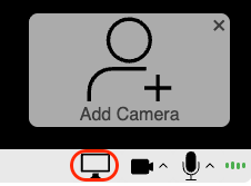 Highlited button inside Pipe's recording client that allows you to change the recorded screen surface