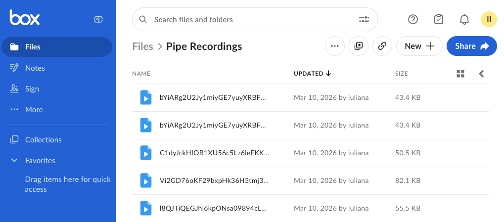 Box Folder With Recording Files
