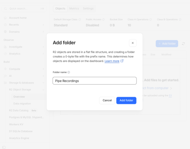Create a New Folder in Cloudflare R2