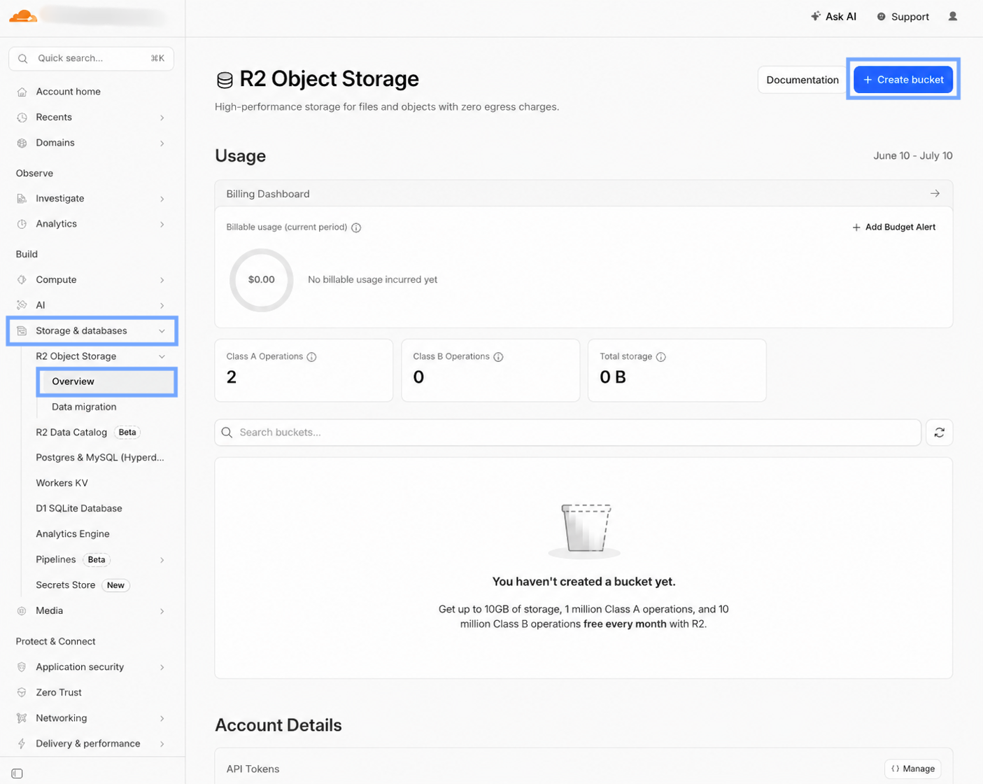 Create a Cloudflare R2 Bucket