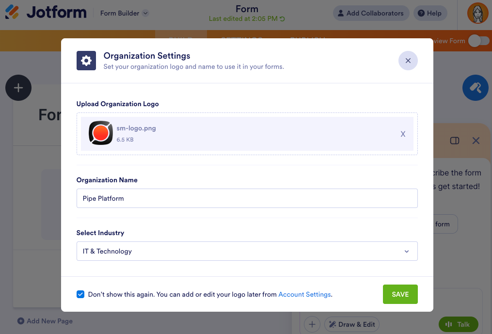 Organization Settings