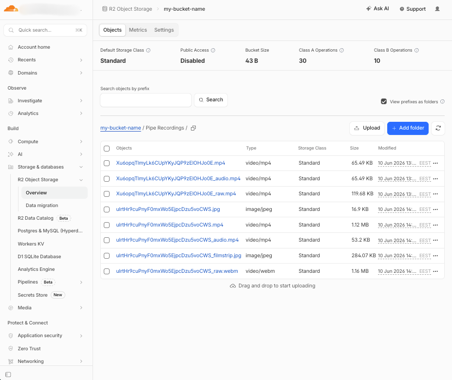 Cloudflare R2 With Recording Files