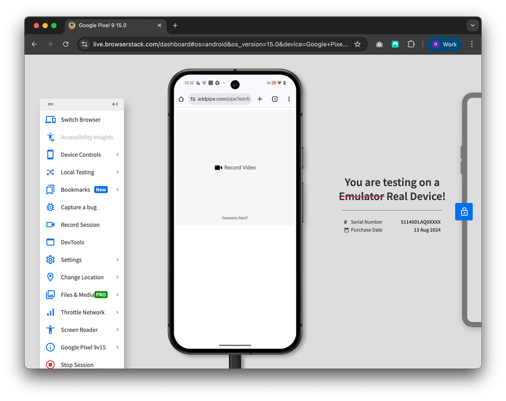 Camera & Microphone Testing Using BrowserStack