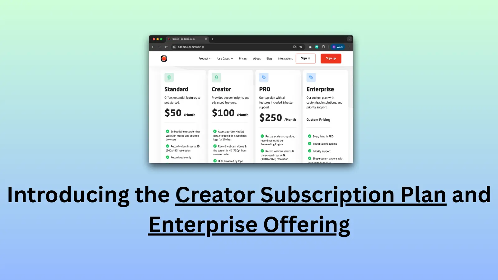 Introducing the Creator Subscription Plan and Enterprise Offering