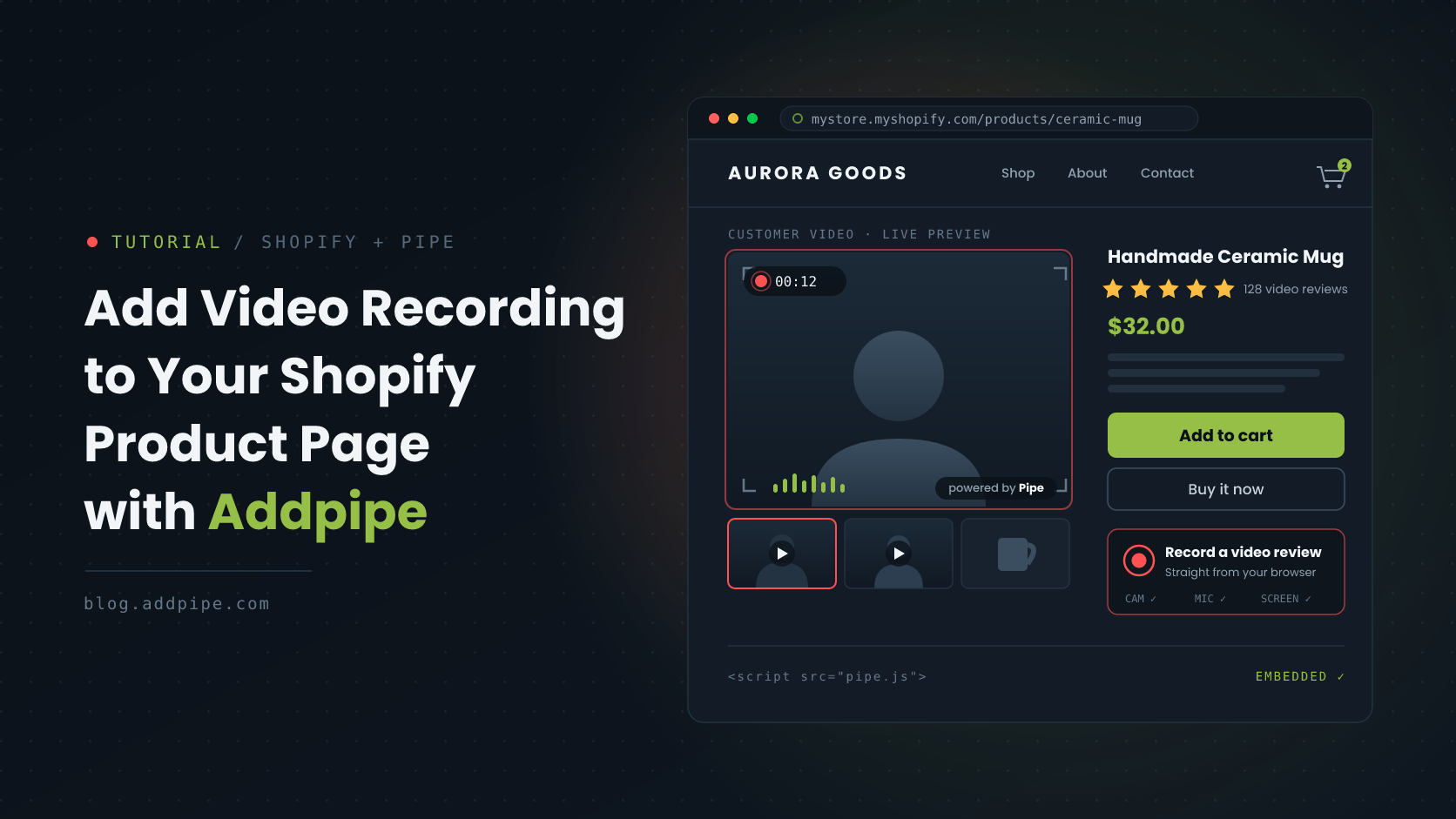 Add Video Recording to Your Shopify Product Page
