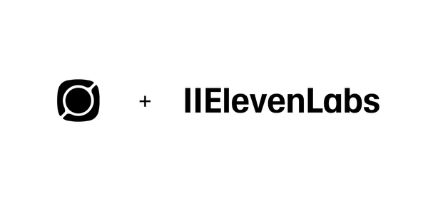 Image depicting the Pipe and ElevenLabs logos in black and white