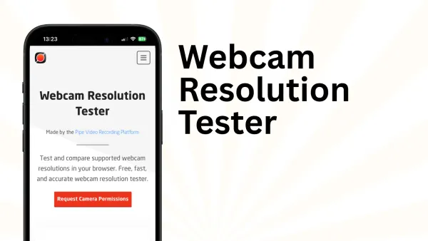 A new webcam resolution tester tool running in Safari on an iPhone mobile device